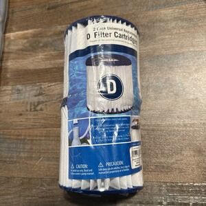 TYPE D Universal Pool Pump Filter Cartridge 2 Pack‎ Pool Filter Fits 3.75"x4.25"